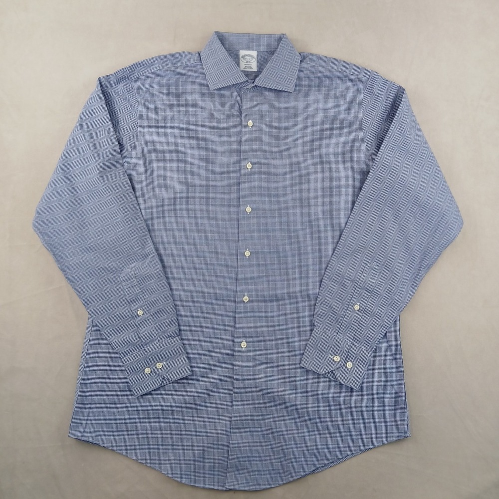 Brooks Brothers Regent 16.5 Medium Mens Shirt Button Up Long Sleeve 23x29 Plaid